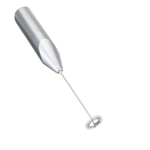 Hand Held Electric Egg Beater Coffee Milk Creamer Bubble Mixer Stainless steel Silver (silver)