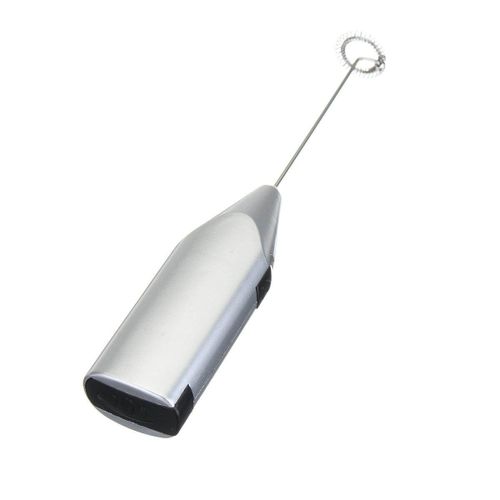 Hand Held Electric Egg Beater Coffee Milk Creamer Bubble Mixer Stainless steel Silver (silver)