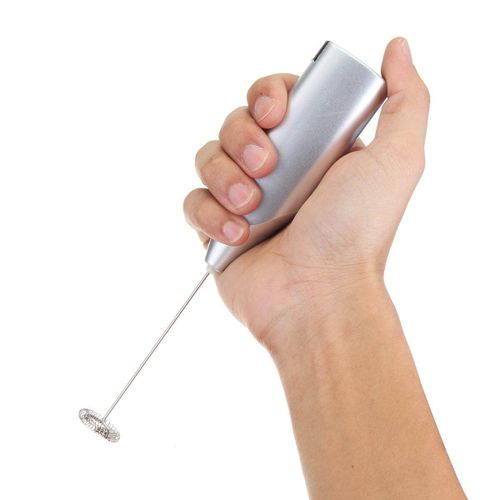 Hand Held Electric Egg Beater Coffee Milk Creamer Bubble Mixer Stainless steel Silver (silver)