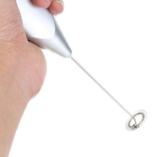 Hand Held Electric Egg Beater Coffee Milk Creamer Bubble Mixer Stainless steel Silver (silver)