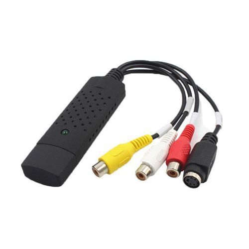 Video Audio Easy Capture Card Adapter VHS to Digital File Converter VHS To DVD HDD TVCard Express USB2.0 Easycap - Black
