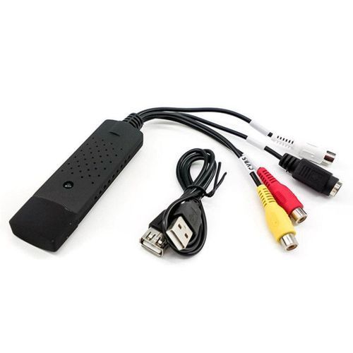 Video Audio Easy Capture Card Adapter VHS to Digital File Converter VHS To DVD HDD TVCard Express USB2.0 Easycap - Black