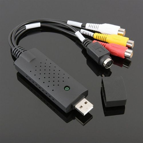 Video Audio Easy Capture Card Adapter VHS to Digital File Converter VHS To DVD HDD TVCard Express USB2.0 Easycap - Black