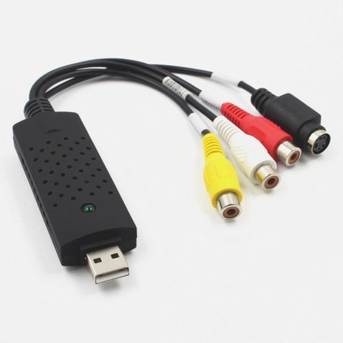Video Audio Easy Capture Card Adapter VHS to Digital File Converter VHS To DVD HDD TVCard Express USB2.0 Easycap - Black