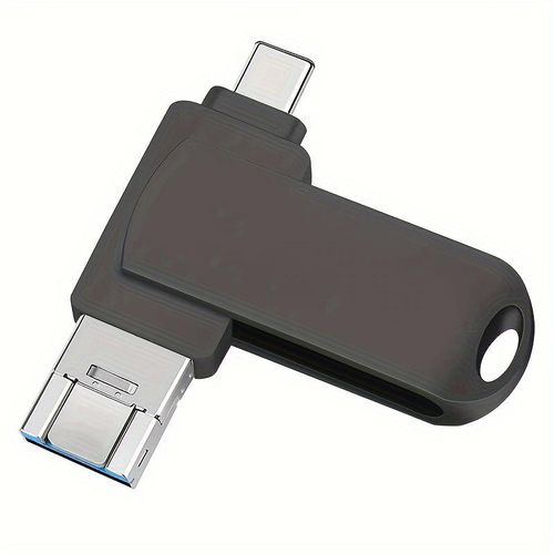 New Upgrade 3-in-1,1TB Large Capacity Three-Interface U Disk, 1TB Large Capacity, USB 3.0 High-Speed Transmission of Photos, Music, Videos and Files. Suitable for iPhone and Computer, Simple Style, Compact and Portable, Durable Metal Case