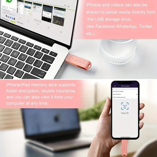 New Upgrade 3-in-1,1TB Large Capacity Three-Interface U Disk, 1TB Large Capacity, USB 3.0 High-Speed Transmission of Photos, Music, Videos and Files. Suitable for iPhone and Computer, Simple Style, Compact and Portable, Durable Metal Case