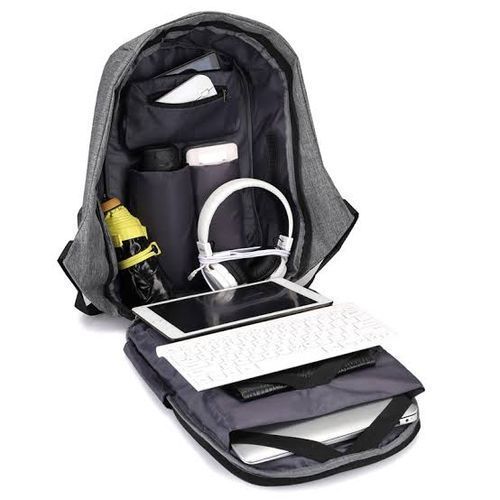 Unique Design Laptop Backpack- Grey, Blue