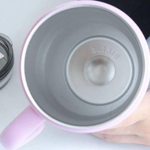Genetic 860ml Car Cup 304 Layer Stainless Steel Handle Straw Insulation Cup Student Cute Casual Portable Water Bottle Coffee Mug