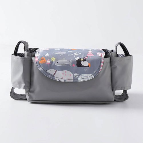 Baby Stroller Organizer Large Space Phone Bottle Cup Holder Bags Bear