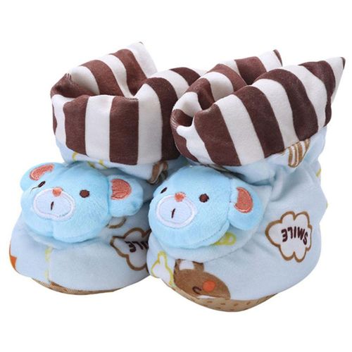 Newborn Baby Boots Cartoon Animals Anti-fall Cotton Thick Warm Winter  Infant Bootie Shoes New,Blue NO5238