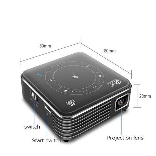 P11 854x480 DLP mini smart projector with infrared remote control, Android 9.0, 2GB 16GB (silver gray)