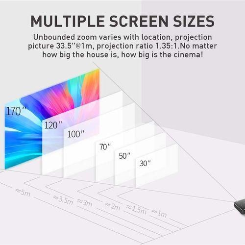 P11 854x480 DLP mini smart projector with infrared remote control, Android 9.0, 2GB 16GB (silver gray)