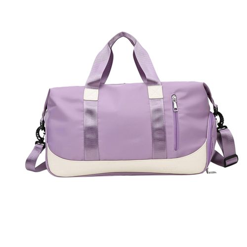 Sports Duffel Bag Travel Wet Pocket Yoga Fitness Overnight Purple