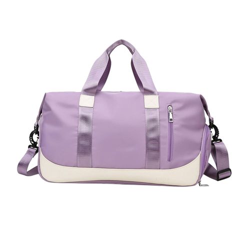 Sports Duffel Bag Travel Wet Pocket Yoga Fitness Overnight Purple