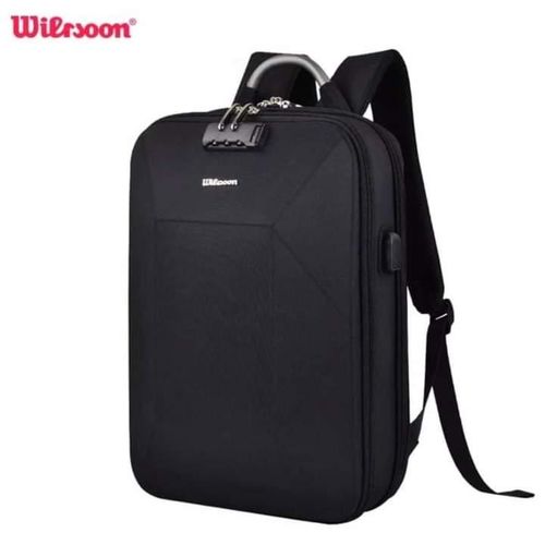 Wiersoon A Water Proof Material Anti-thfety Laptop Bag With Good Quality Durable Light Weight With 2 Portions And Laptop Provision Inside Very Strong It Has Ear Phone Cable And Power Bank Port Inside