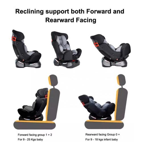 Baby kids Car Seat 0-7 Years Grey - Black