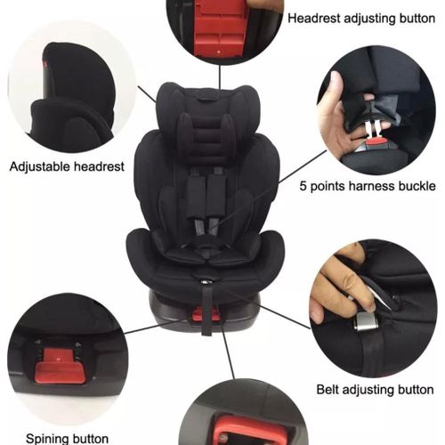 Car Seat 360° 0-12 Years 0-36kgs Rotation safety Seat