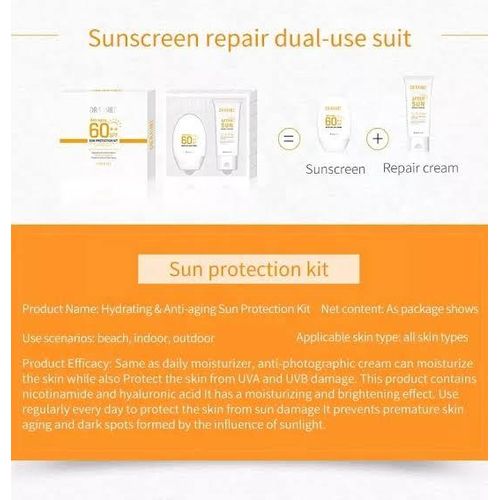 Dr Rashell Hydrating & Anti-aging Sun Protection Kit kit Sunscreen Repair Dual-use Suit- Sun Protection & After Sun Set
