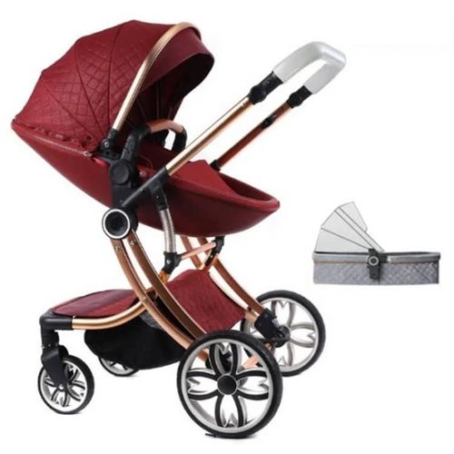 Baby Pram Stroller , Maroon, Color varies