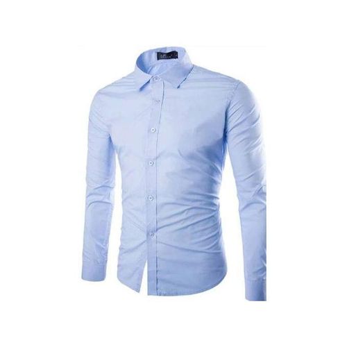 Men's Long Sleeve Slim Shirt - Blue