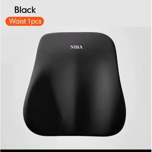 Car Seat Cushion & Headrest Lumbar Support Pillow Breathable Memory Foam With Neck Rest For Back Pain Relief - Car Seat Back - Black