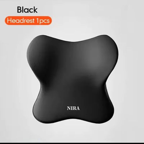 Car Seat Cushion & Headrest Lumbar Support Pillow Breathable Memory Foam With Neck Rest For Back Pain Relief - Car Seat Back - Black