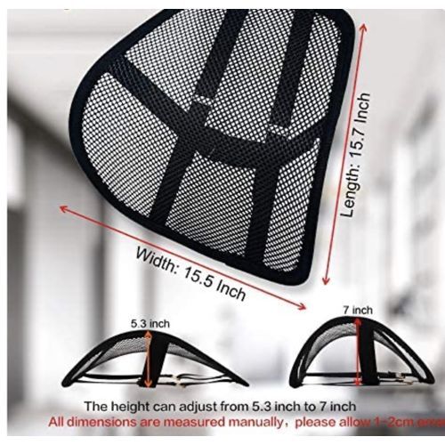 Breathable Pillow Mesh Car/Office Chair Seat Back Support-Black&White
