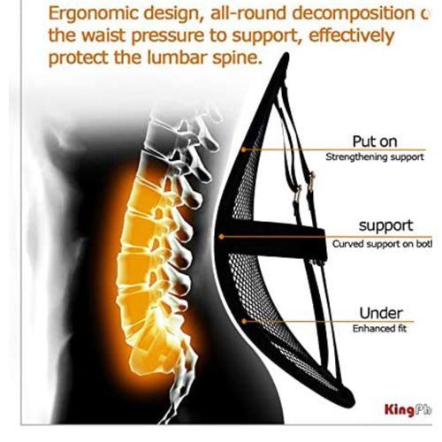 Breathable Pillow Mesh Car/Office Chair Seat Back Support-Black&White