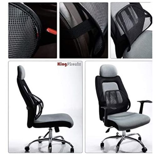 Breathable Pillow Mesh Car/Office Chair Seat Back Support-Black&White
