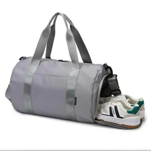 Sports Duffel Bag For Gym  & Travel With Wet Pocket & Shoe Compartment-Grey