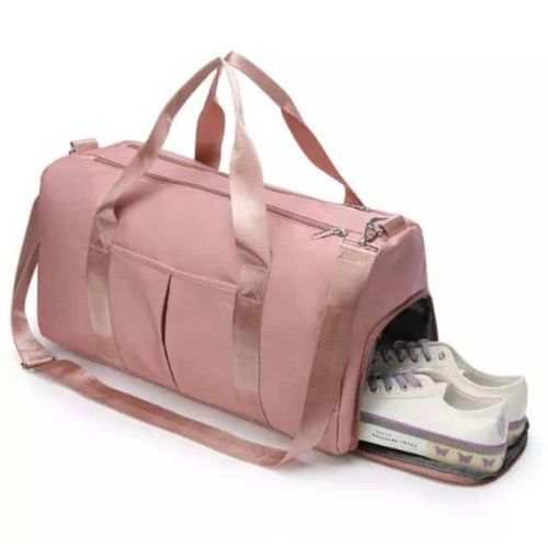 Travel & Gym Bag with Wet Pocket & Shoe Compartment-Pink