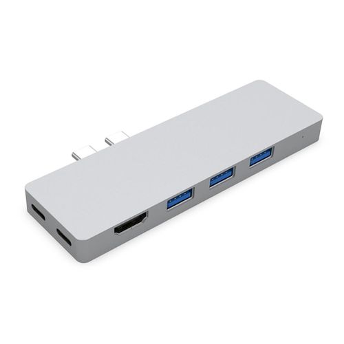 USB-C Docking Station Multi-port 8-in-1 Hub Type-C to USB3.0 HDMI TF SD Card Reader Adapter Compatible with Macbook Pro/Air New,Silver NO5111