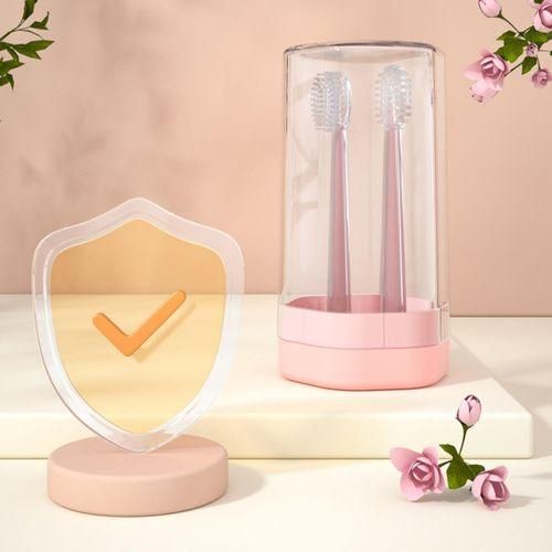 Baby Toothbrush Set Toddler Oral Cleaner Tongue Scraper For 6 To Pink