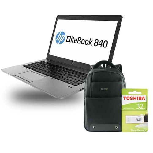 Hp Refurbished Elitebook 840 G2 16GB RAM and 500GB HARD DISK With Free Bag & 32GB Flash Drive