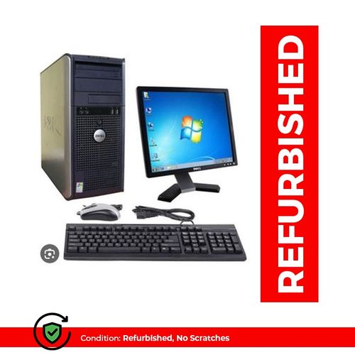 DELL Refurbished Complete Set Desktop CPU 2gb RAM 250GB HDD DUOCORE With Free WiFi Card-Black