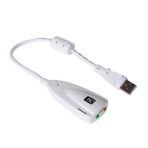 External USB Sound Card 7.1 Adapter 5HV2 USB to 3D CH Sound Antimagnetic Audio Headset - Black