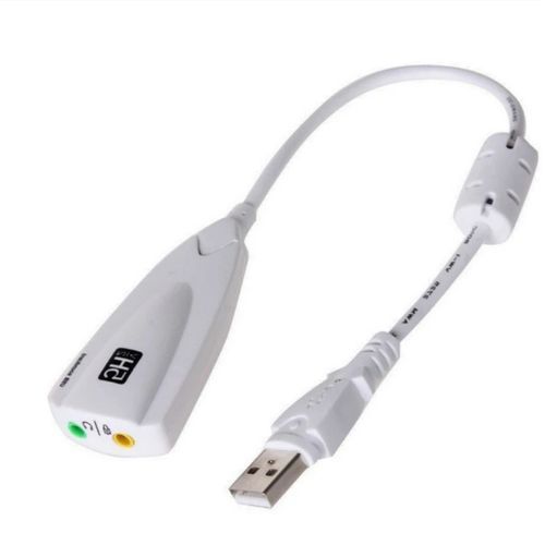 External USB Sound Card 7.1 Adapter 5HV2 USB to 3D CH Sound Antimagnetic Audio Headset - Black