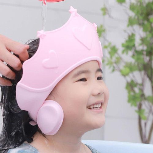 Adjustable Soft Shower Caps Hat Prevent Water Entering The Eyes Pink