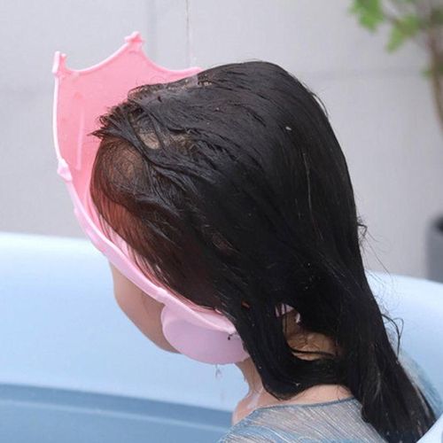 Adjustable Soft Shower Caps Hat Prevent Water Entering The Eyes Pink