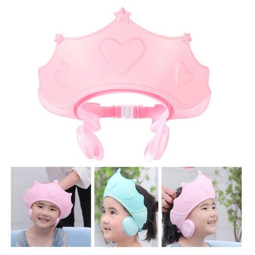 Adjustable Soft Shower Caps Hat Prevent Water Entering The Eyes Pink