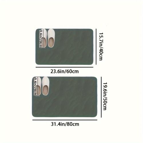 Soft & Non-Slip Diatomaceous Earth Bath Mat - Machine Washable, Perfect for Shower, Toilet, Bedroom, Kitchen & Laundry - Fragrance-Free Geometric Design