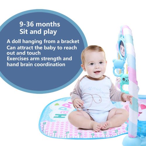 Musical Baby Gyms Play Mats Musical Activity Mat with Hanging Baby Toys for Boy or Girl Newborn Gifts