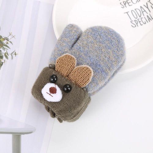 Baby Winter Warm Gloves with Fleece Lining Hanging Elastic Gloves for 0-3 Years Baby Boys Girls