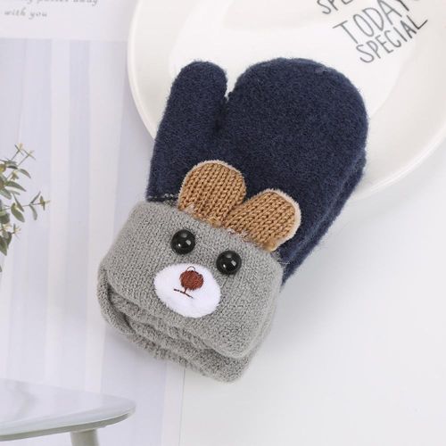Baby Winter Warm Gloves with Fleece Lining Hanging Elastic Gloves for 0-3 Years Baby Boys Girls