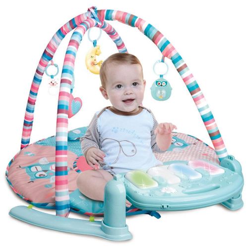 Baby Play Mat Kick Play Piano Gym Mat Music Playing Lighting Mats Infant Exercise Education Rack,Default NO5237