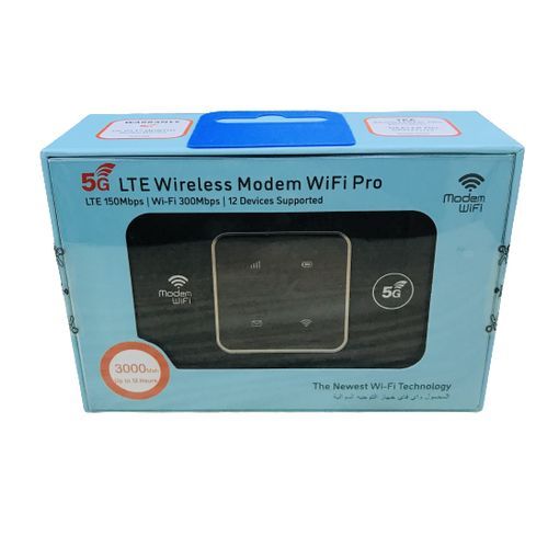HiLink New Model 5G/4GLte Mobile WiFi TOPLINK 3000mAh Up To 12hrs Support All Networks - Black