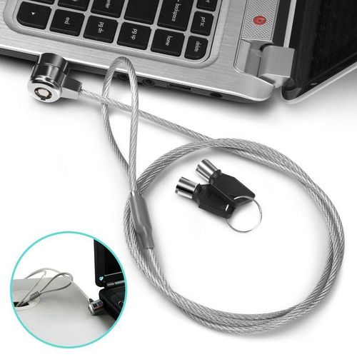Stainless Anti-theft Cable Lock With 2 Keys For Notebook Laptop