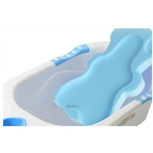 Infant Bath Sponge Cushion Comfy Baby Bath Mat Skid Proof Newborn Blue