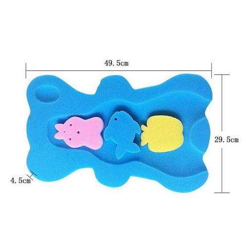 Infant Bath Sponge Cushion Comfy Baby Bath Mat Skid Proof Newborn Blue