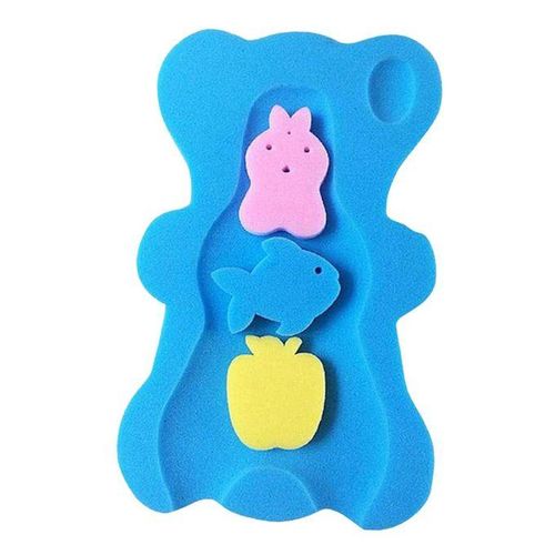 Infant Bath Sponge Cushion Comfy Baby Bath Mat Skid Proof Newborn Blue